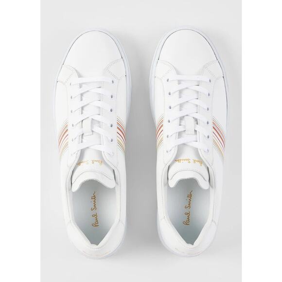 New Season NIB $450 PAUL SMITH “Hansen” Striped Leather Sneakers. UK 12/US 13 main image 4
